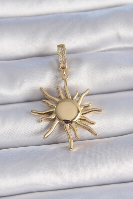 Gold Renk Zirkon Taş Detaylı Güneş Model Ajda Charm - EBJ241109W28978 - 1