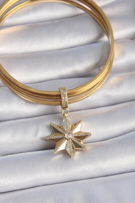 Gold Renk Zirkon Taşlı Kutup Yıldızı Ajda Charm - EBJ241109W28971 - 2