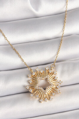Gold Renk Zirkon Taşlı Yıldız Model Kadın Kolye - EBJ250412W32545 - 1
