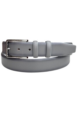 Gri Hakiki Deri Düz Renk Model 3.5 cm. Tokalı Klasik Kemer - 215-Düz - 3