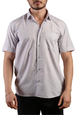 Gri Kısa Kol Rahat Kesim Cepli Regular Fit Erkek Gömlek - 500-2 