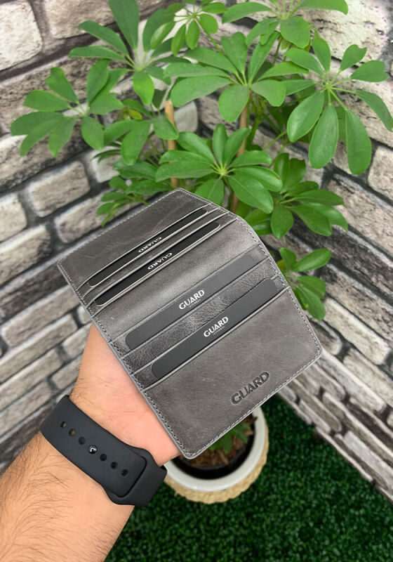 Guard Antik Gri Patlı Tasarım Deri Kartlık - GRD2403XW22439 - 1