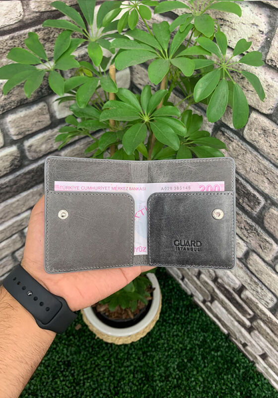 Guard Antik Gri Patlı Tasarım Deri Kartlık - GRD2403XW22439 - 2