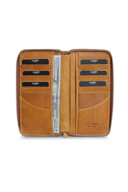 Guard Antik Sarı Fermuarlı Portföy Cüzdan - GRD2403XW22192 - 2