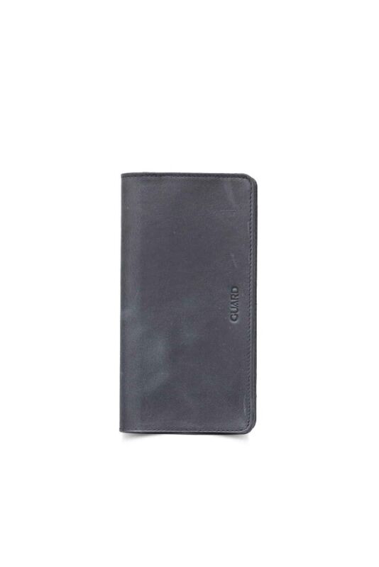 Guard Antik Siyah Telefon Girişli Deri Erkek/Kadın Portföy Cüzdan - GRD2403XW22292 - 1