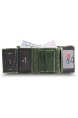 Guard Bozuk Para Bölmeli Crazy Yeşil Kadın Deri Cüzdan - GDR240330XT1455 - 3