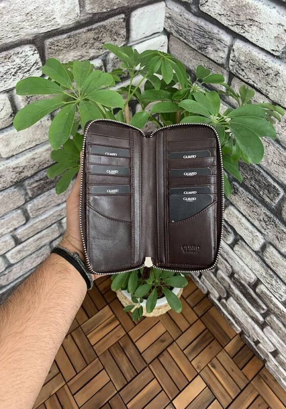 Guard Kahverengi Croco Baskılı Fermuarlı Portföy Cüzdan - GRD2403XW22477 - 2