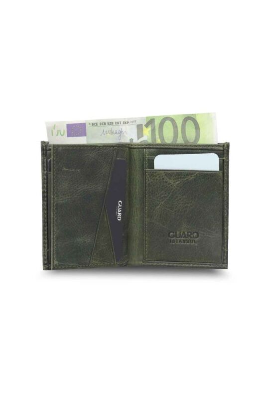Guard Minimal Antik Yeşil Deri Erkek Cüzdanı - GRD2403XW22417 - 4