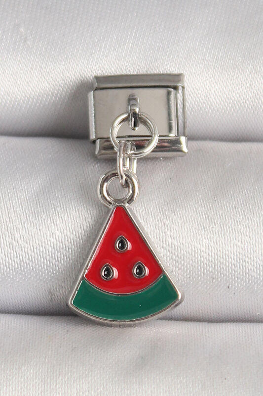 Gümüş Renk Karpuz Dilim Model Nomination Charm - EBJ250501W32874 - 1
