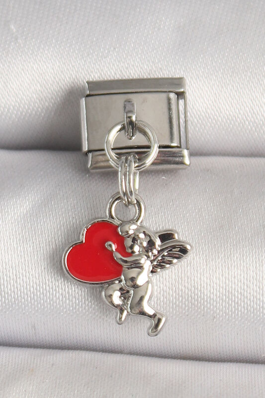 Gümüş Renk Kırmızı Kalp Eros Model Nomination Charm - EBJ250501W32946 - 1