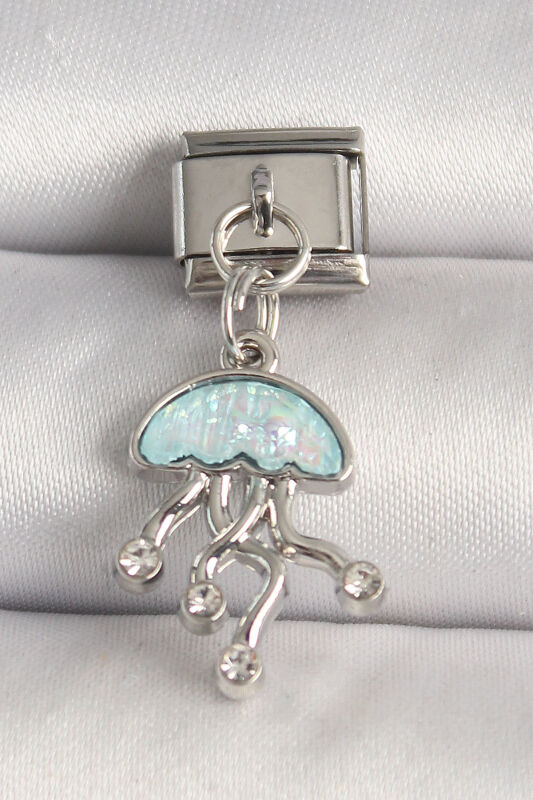 Gümüş Renk Mavi Mineli Deniz Anası Model Zirkon Taş Detaylı Nomination Charm - EBJ250501W32895 - 1