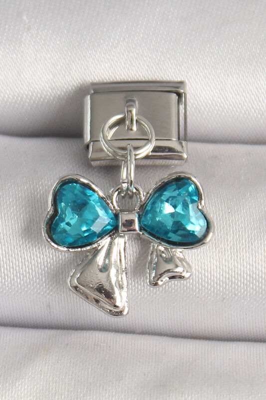 Gümüş Renk Mavi Zirkon Taşlı Fiyonk Model Nomination Charm - EBJ250501W32932 - 1