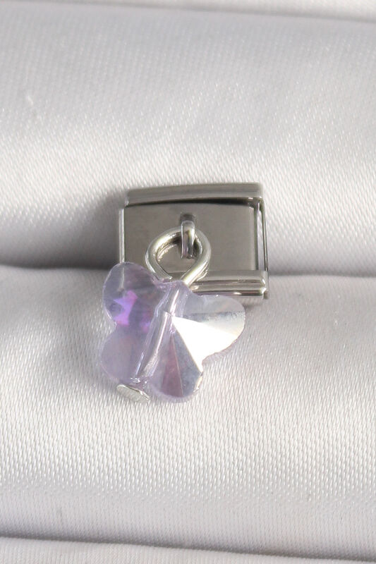 Gümüş Renk Mor Zirkon Taşlı Nomination Charm - EBJ250501W32951 - 1