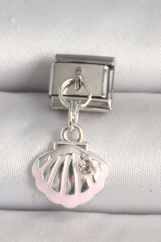 Gümüş Renk Pembe Deniz Kabuğu Model Zirkon Taş Detay Nomination Charm - EBJ250501W32890 - 1