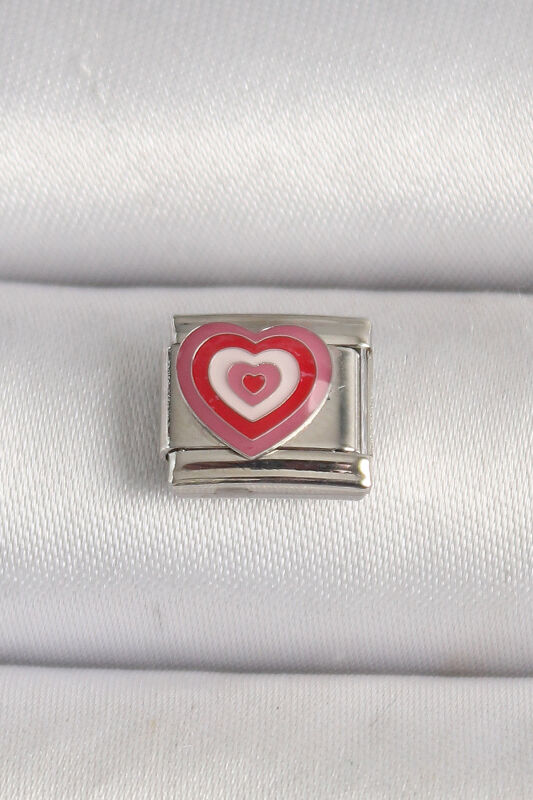 Gümüş Renk Pembe Kalp İşlemeli Nomination Charm - EBJ250501W32839 - 1