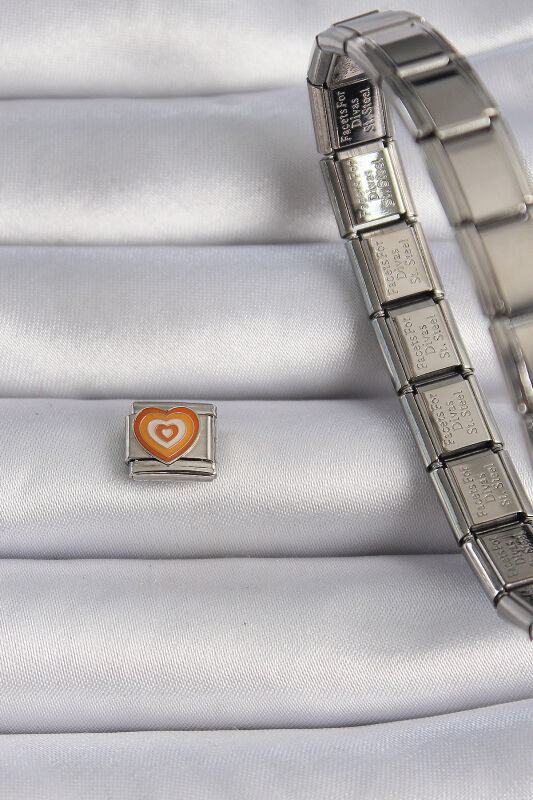 Gümüş Renk Renkli Kalp İşlemeli Nomination Charm - EBJ241109W28994 - 2