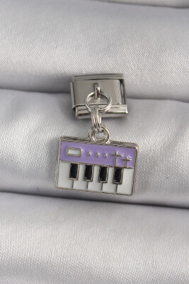 Gümüş Renk Sallantı Mor Piyano Figür Nomination Charm - EBJ250113W30402 - 1