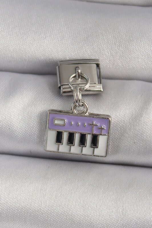Gümüş Renk Sallantı Mor Piyano Figür Nomination Charm - EBJ250113W30402 - 1