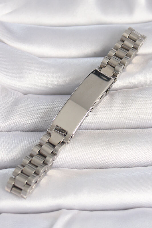 Gümüş Renk Zincir Künye Model Erkek Bileklik - EBJ250412W32632 - 2