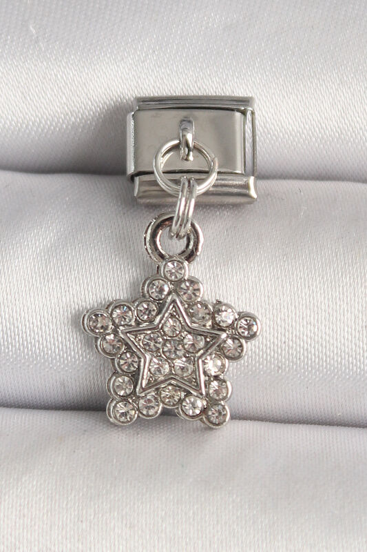 Gümüş Renk Zirkon Taşlı Yıldız Model Nomination Charm - EBJ250501W32912 - 1