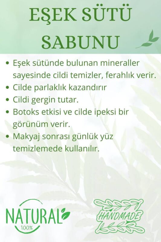 Hediyelik Eşek Sütü Sabunu El Yapımı Doğal Paletli 110 G - 3