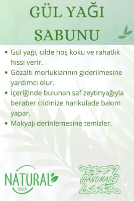 Hediyelik Gül Yağı Sabunu El Yapımı Doğal Paletli 110 G - 3