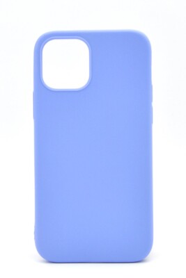 iPhone 11 Pro Max Uyumlu Düz Renk Esnek Yumuşak Silikon Kılıf Rubber Açık Mor 
