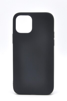 iPhone 11 Pro Max Uyumlu Düz Renk Esnek Yumuşak Silikon Kılıf Rubber Siyah 