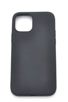 iPhone 11 Pro Max Uyumlu Düz Renk Esnek Yumuşak Silikon Kılıf Rubber Siyah - 2