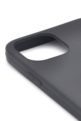 iPhone 11 Pro Max Uyumlu Düz Renk Esnek Yumuşak Silikon Kılıf Rubber Siyah - 3