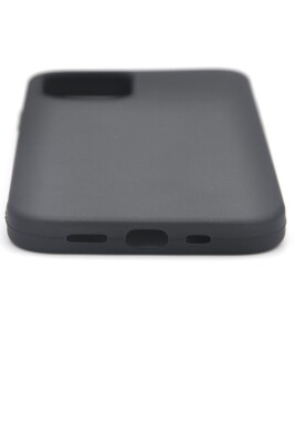 iPhone 11 Pro Uyumlu Düz Renk Esnek Yumuşak Silikon Kılıf Rubber Siyah - 4
