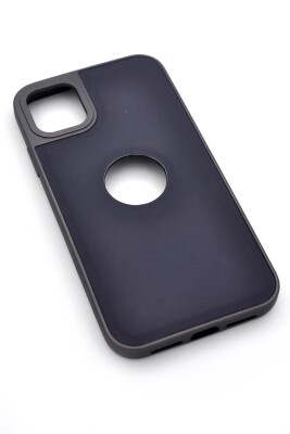iPhone 11 Uyumlu Deri Görünümlü Sert Kapak Kılıf Antrasit Füme - 2
