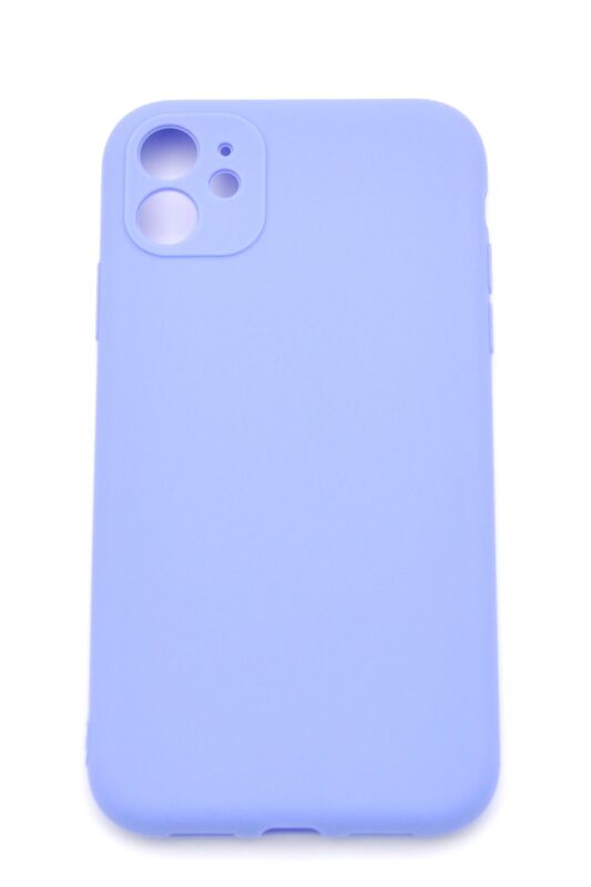 iPhone 11 Uyumlu Düz Renk Esnek Yumuşak Silikon Kılıf Rubber Açık Mor - 2
