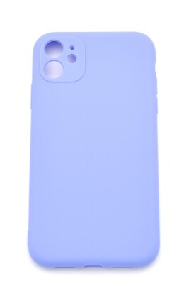 iPhone 11 Uyumlu Düz Renk Esnek Yumuşak Silikon Kılıf Rubber Açık Mor - 2