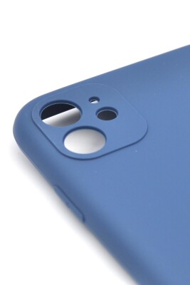 iPhone 11 Uyumlu Düz Renk Esnek Yumuşak Silikon Kılıf Rubber İndigo Mavi - 3