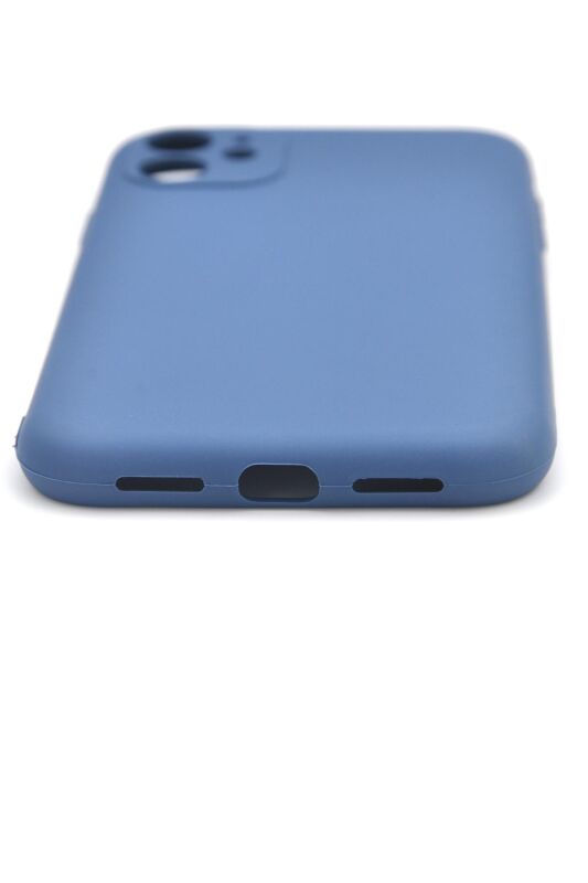 iPhone 11 Uyumlu Düz Renk Esnek Yumuşak Silikon Kılıf Rubber İndigo Mavi - 4