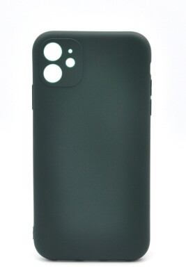 iPhone 11 Uyumlu Düz Renk Esnek Yumuşak Silikon Kılıf Rubber Siyah 