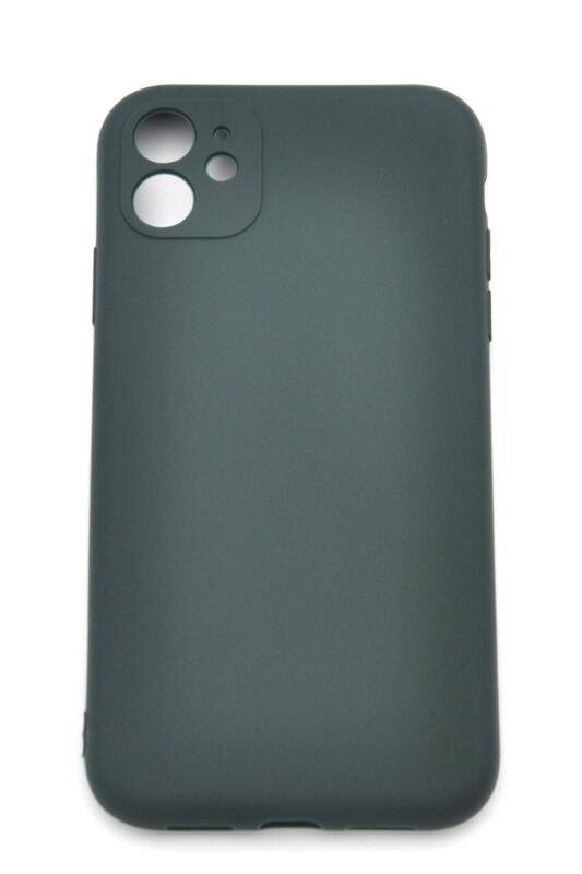iPhone 11 Uyumlu Düz Renk Esnek Yumuşak Silikon Kılıf Rubber Siyah - 2