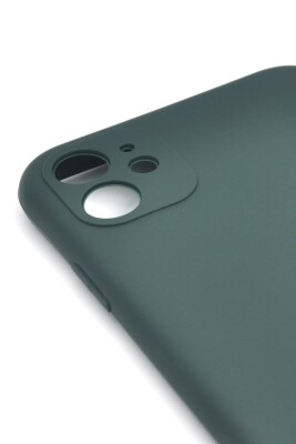 iPhone 11 Uyumlu Düz Renk Esnek Yumuşak Silikon Kılıf Rubber Siyah - 3