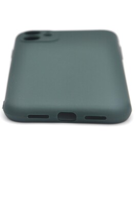 iPhone 11 Uyumlu Düz Renk Esnek Yumuşak Silikon Kılıf Rubber Siyah - 4