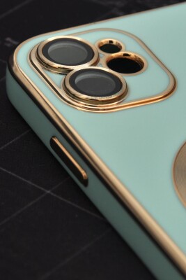 iPhone 11 Uyumlu MagSafe Özellikli Lens Korumalı Lazerli Renkli Kılıf Mint Yeşili - 3