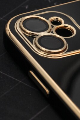 iPhone 11 Uyumlu MagSafe Özellikli Lens Korumalı Lazerli Renkli Kılıf Siyah - 3