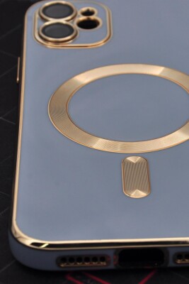 iPhone 11 Uyumlu MagSafe Özellikli Mavi Renkli Lens Korumalı Kılıf - 4