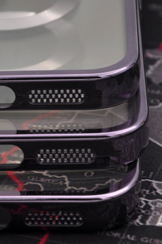 iPhone 11 Uyumlu Mor Renkli Kenarlı Lazerli Şeffaf Kılıf Lens Korumalı - 4