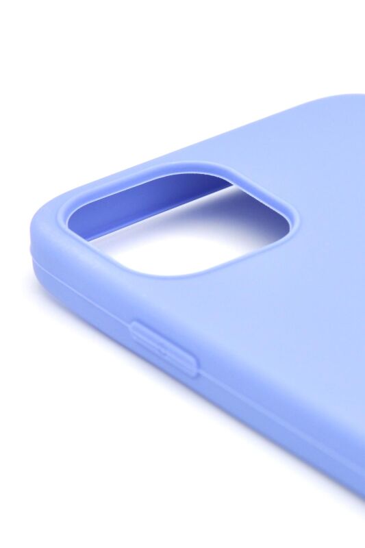 iPhone 12 Pro Max Uyumlu Düz Renk Esnek Yumuşak Silikon Kılıf Rubber Açık Mor - 3
