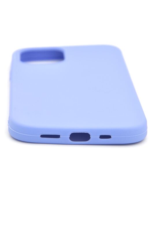 iPhone 12 Pro Uyumlu Düz Renk Esnek Yumuşak Silikon Kılıf Rubber Açık Mor - 4