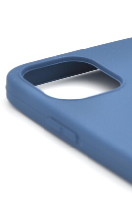 iPhone 12 Pro Uyumlu Düz Renk Esnek Yumuşak Silikon Kılıf Rubber İndigo Mavi - 3