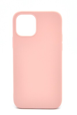 iPhone 12 Pro Uyumlu Düz Renk Esnek Yumuşak Silikon Kılıf Rubber Pembe - 1