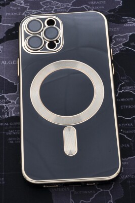 iPhone 12 Pro Uyumlu MagSafe Özellikli Lens Korumalı Renkli Kılıf Siyah - 2