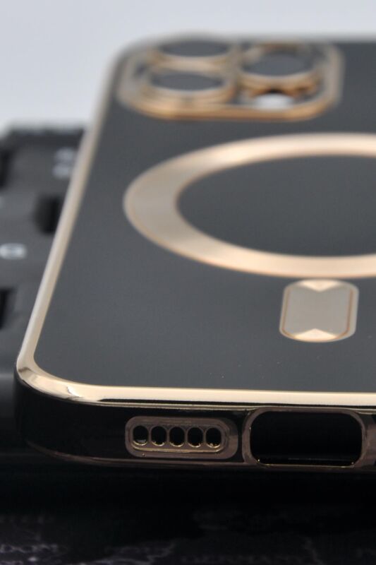 iPhone 12 Pro Uyumlu MagSafe Özellikli Lens Korumalı Renkli Kılıf Siyah - 6